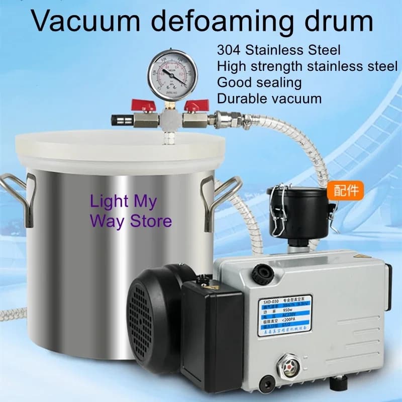 Vacuum pump mold turning machine industrial drops of silica gel defoaming epoxy resin experimental equipment