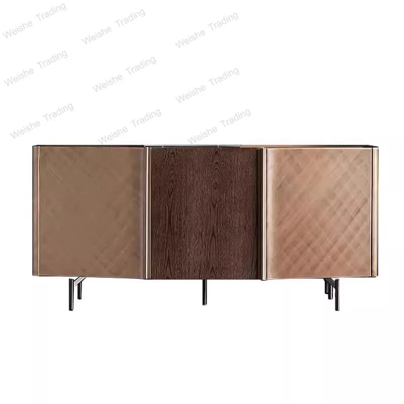 Italian light luxury solid wood dining side cabinet, living room entrance facing the door, advanced sense partition  cabinet