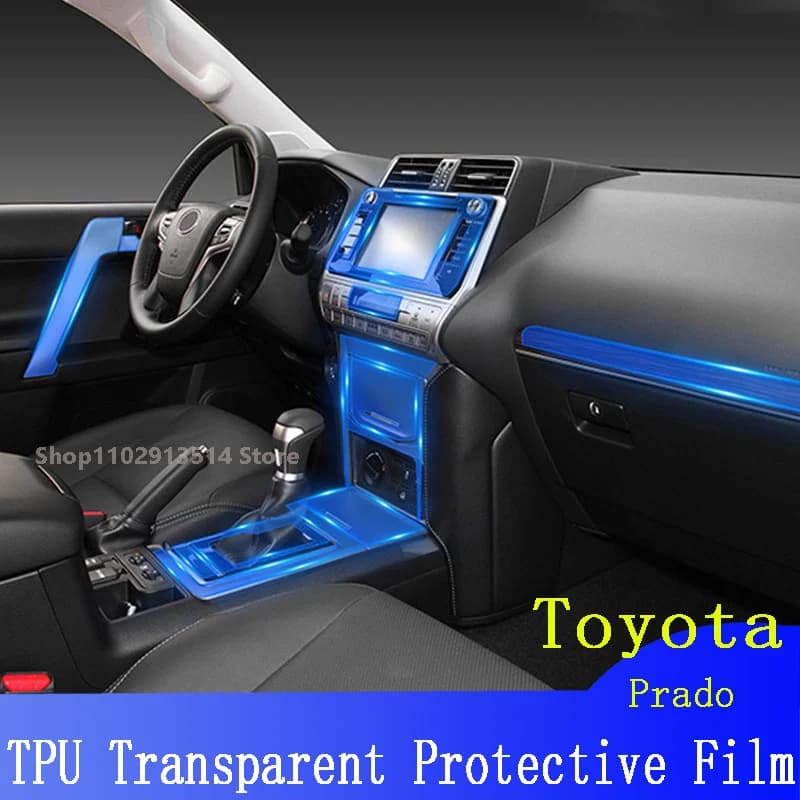 For Toyota Prado (2018-2022) Car Interior Center Console Transparent TPU Protective Sticker Anti-scratch Repair Film Accessories