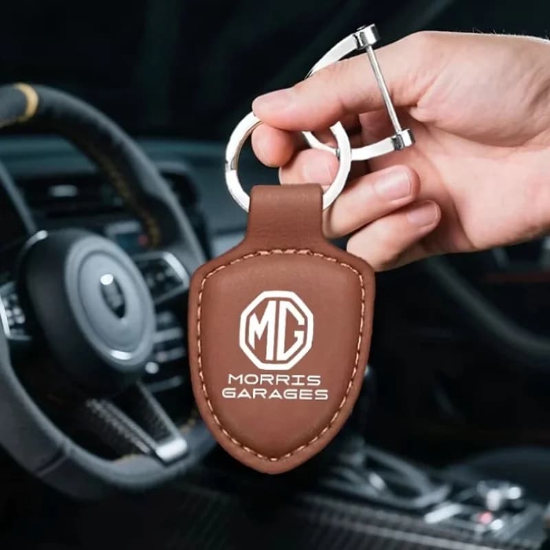 Car Keychain Key Fob Clip Key Chain Pendant Genuine Leather For MG ZS MG4 EV MG HS MG3 MG5 EV Marvel R MG ONE MG6 MG ZS EV