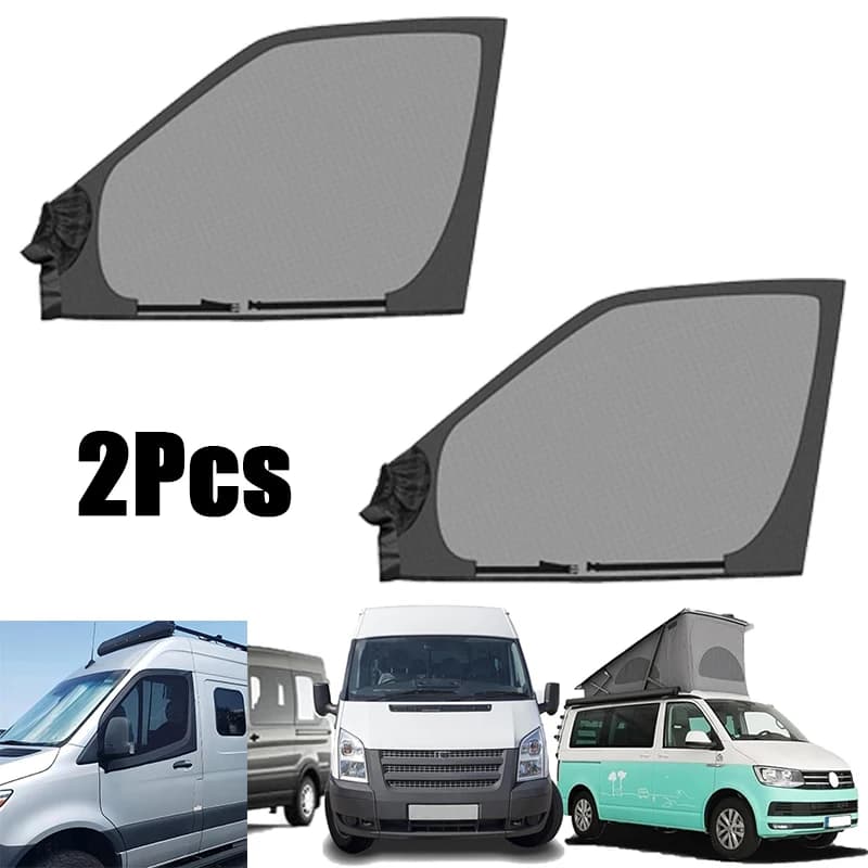 2Pcs Magnetic Bug Screen For Auto Front Doors Universal Car Van Window Screens Camper Van Motorhome Window Bug Screens 106*74cm