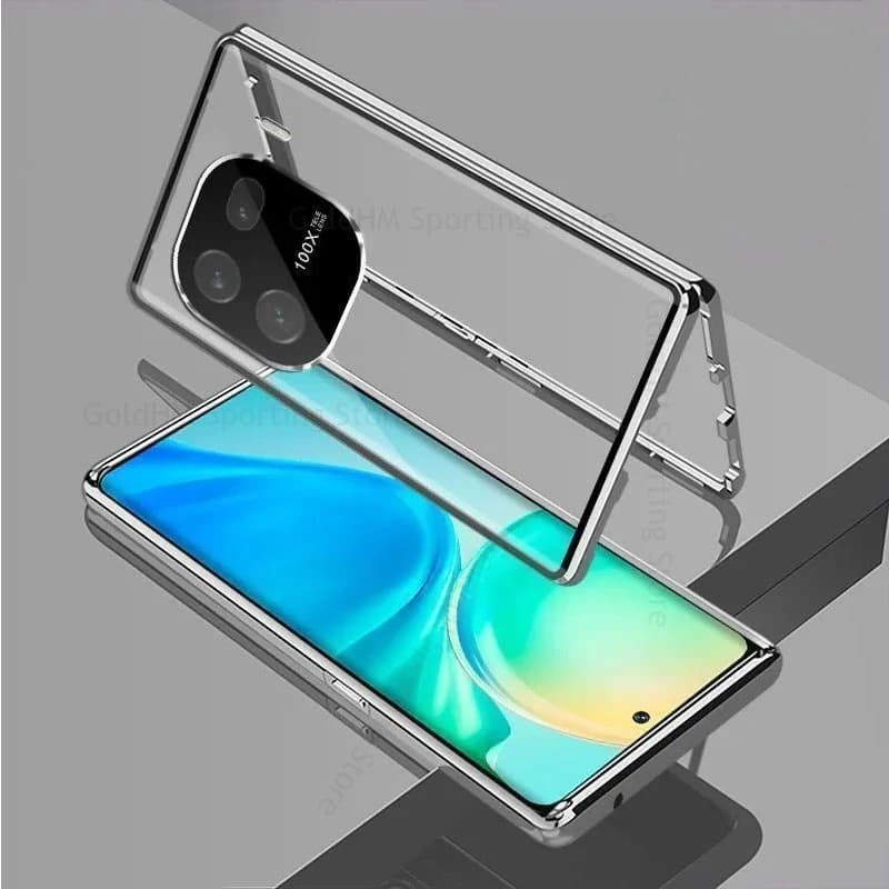 Fundas For vivo iQOO Z9 Turbo Tempered Glass Phone Case For iqoo Z9 Double-Sided Magnetic Lens Film Protector For iQOO Z9 Turbo