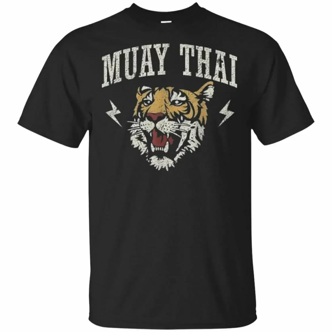 Muay Thai Martial Arts Tiger Kickboxings T-Shirt 100% Cotton O-Neck Summer Short Sleeve Casual Mens T-shirt Size S-3XL