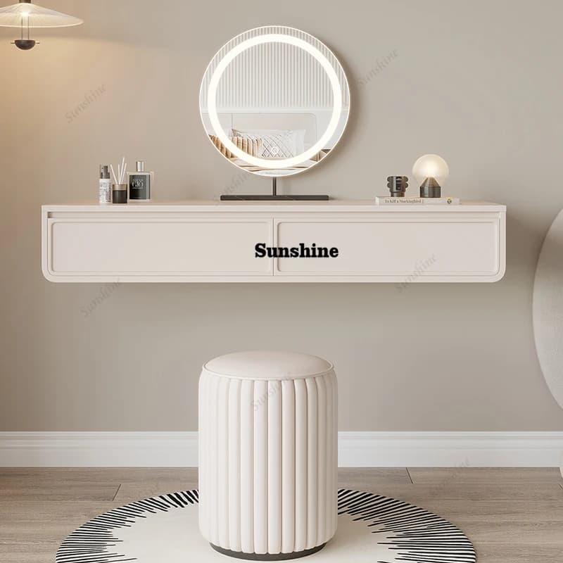 French Aesthetic Vanity Table Simple Premium Living Room Trendy Vanity Table With Chair Drawer Set Meuble Coiffeuse Furniture