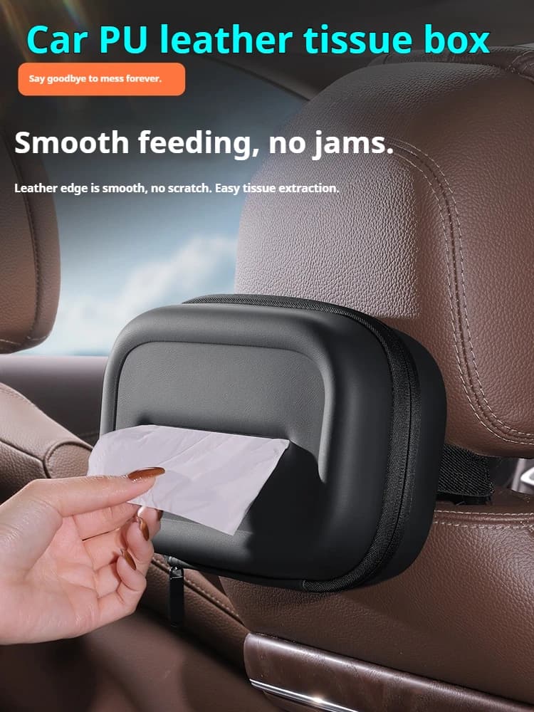 Car 3D stereoscopic Extra-Long & Large tissue box seat backrest Sunshade panel tissue box Accessories With LOGO customization