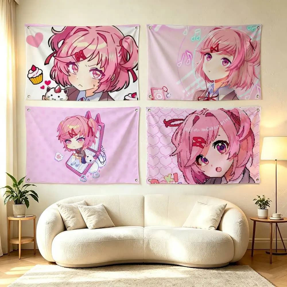Game Character N-Natsuki  Flag Suitable For Party Club Outdoor Interior Wall Decoration Banner Fans Gift