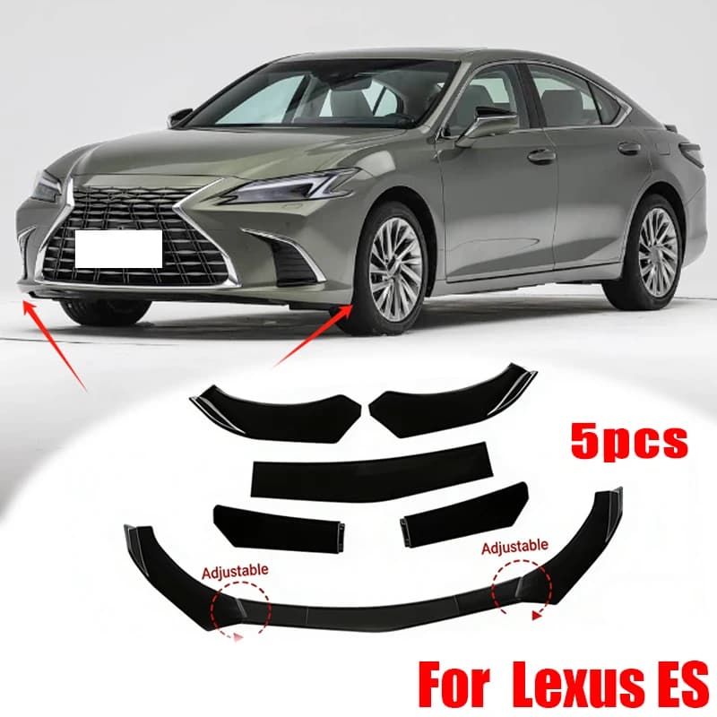5Pcs ABS Material Universal Car Front Bumper Separator Bumper Lip Body Kit Duck Lip Separator For Lexus ES Car Accessories