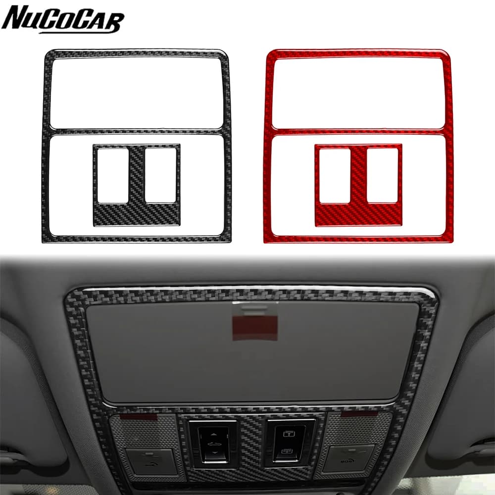 For Jaguar XE 2016-2019 Carbon Fiber Front Roof reading lamp panel Trim frame Car Accessories Interior Decorative Stickers