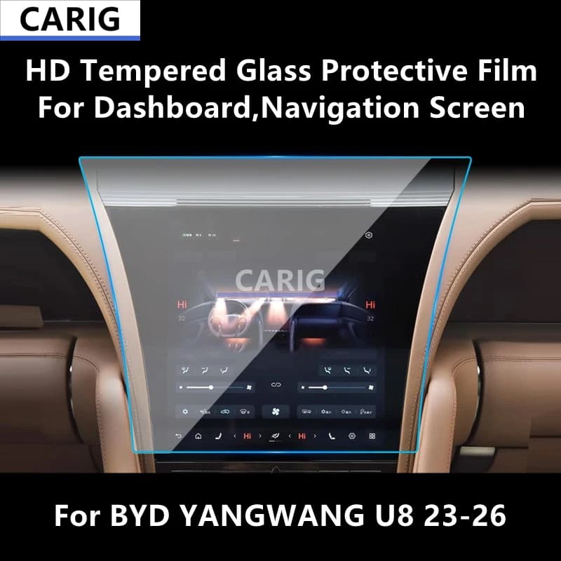 For BYD YANGWANG U8 23-26 Dashboard,Navigation Screen HD Tempered Glass Protective Film Anti-scratch Accessories Refit