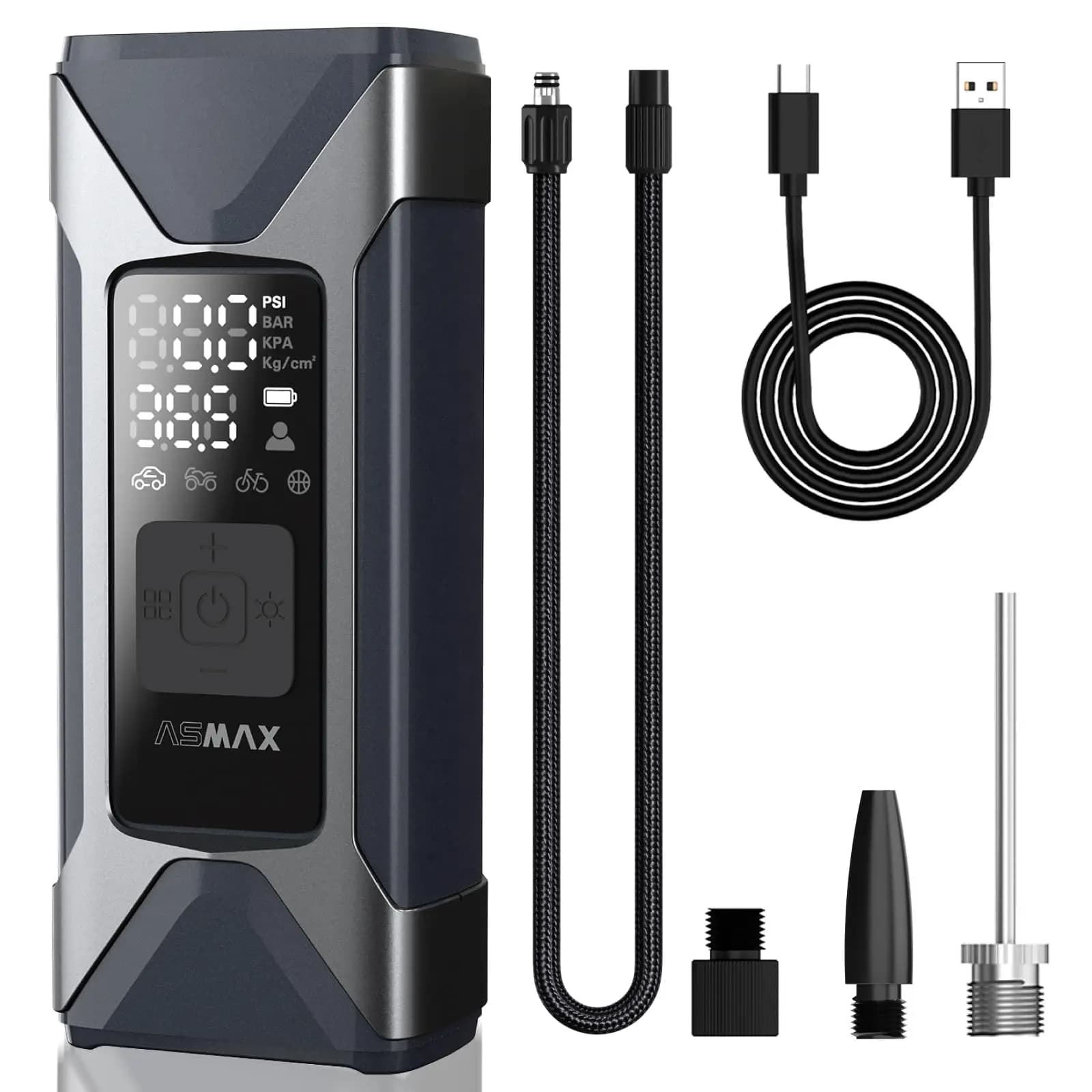 ASMAX Smart 160PSI Precise Pressure Air Compressor Handy Handheld Tire Inflation Machine For Cars ABS Tire Pressure Monitor