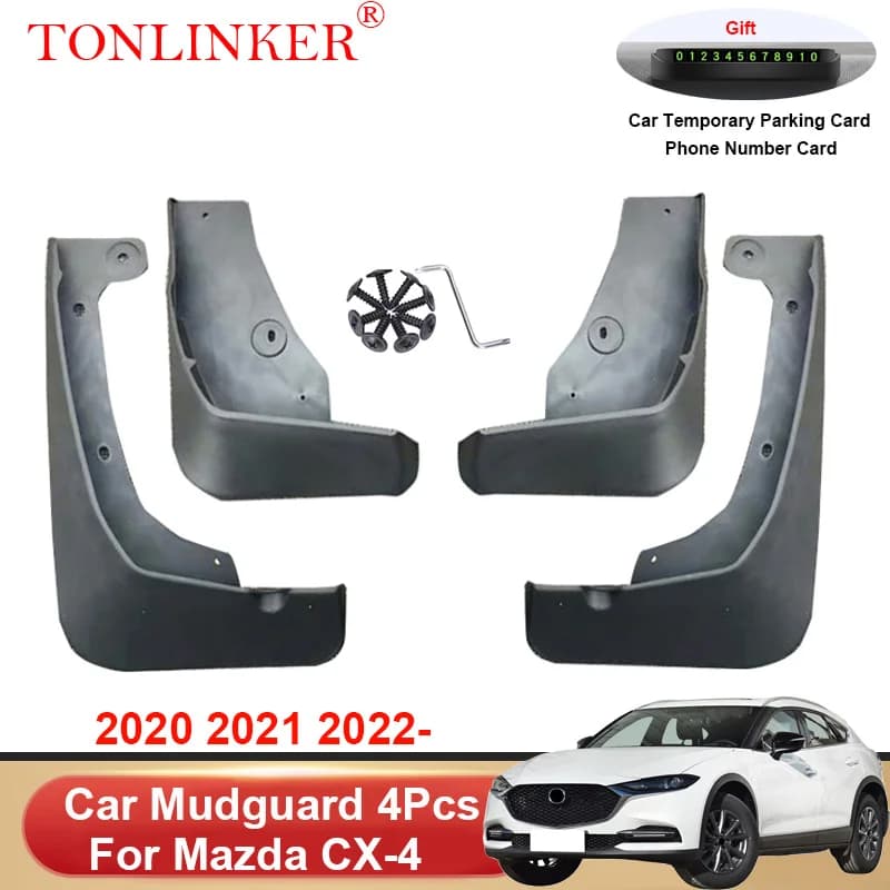 TONLINKER Car Mudguard For Mazda CX-4  CX 4 CX4 2020 2021 2022- Mudguards Splash Guards Fender Mudflaps 4Pcs Accessories