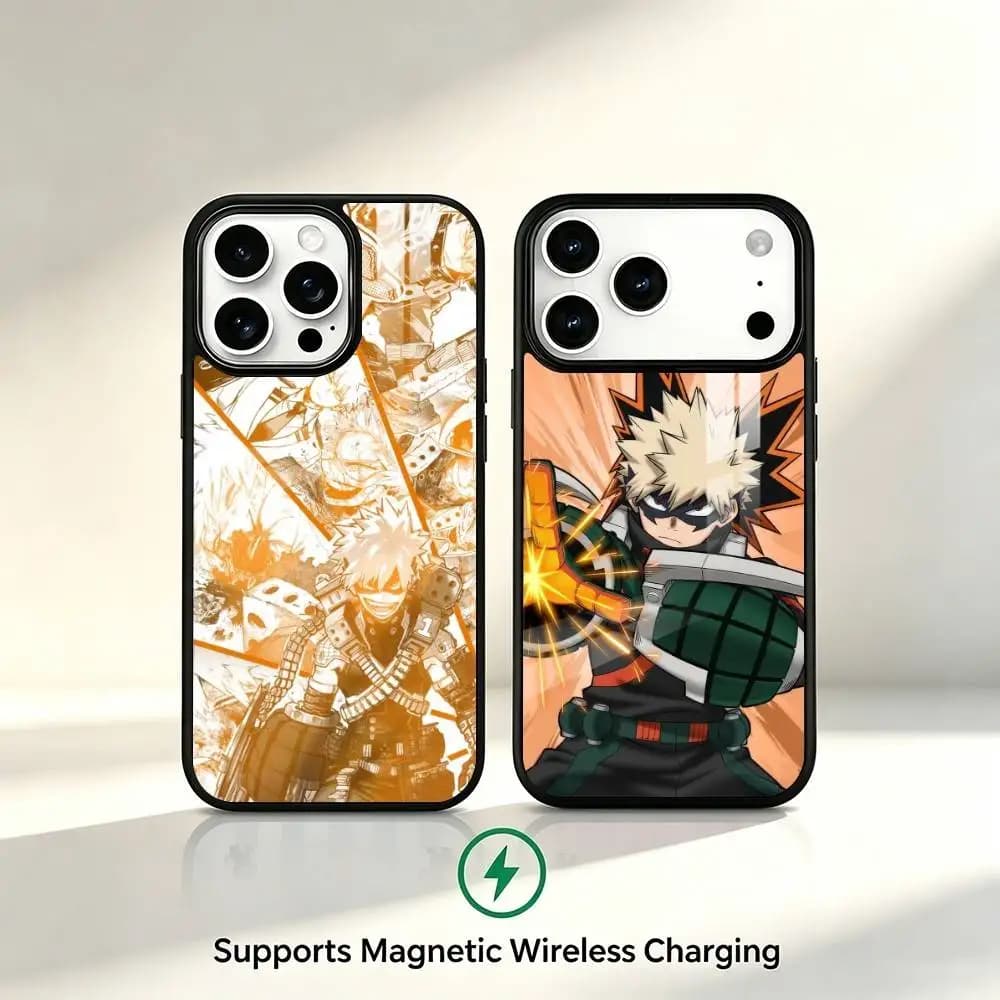 Katsuki Bakugo My Hero Academia Phone Case For iPhone17,16,15,14,13,12,11 Plus,Pro Compatible with magnetic wireless charging