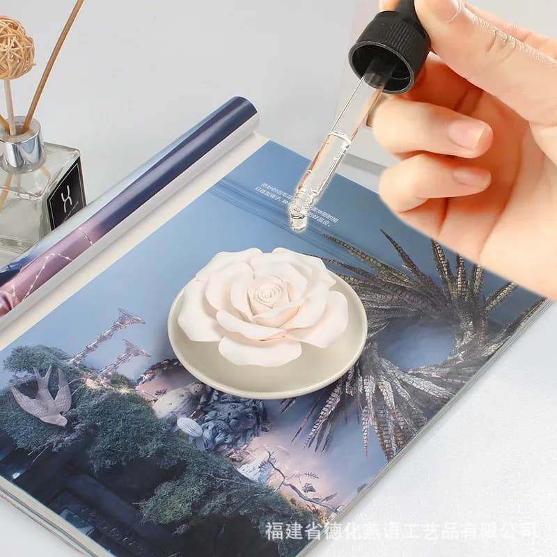 1PCS Ceramic Aromatherapy Air Freshener Car-mounted Aromatherapy Disc Diffuser Stone Decoration Perfume Table Top Bedroom Decor