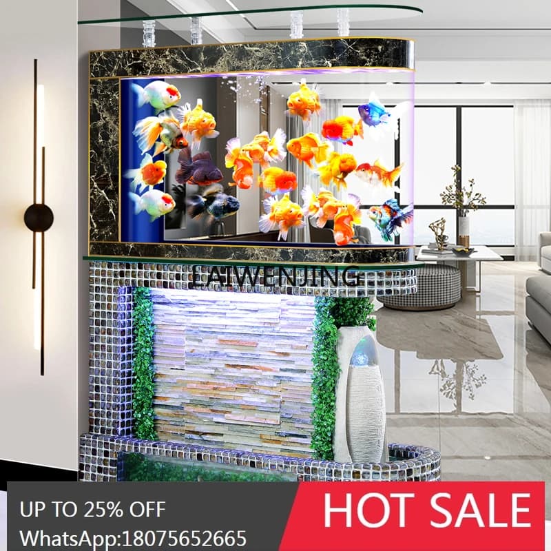HLZ partition water curtain wall turtle goldfish tank integrated household living room free of water change