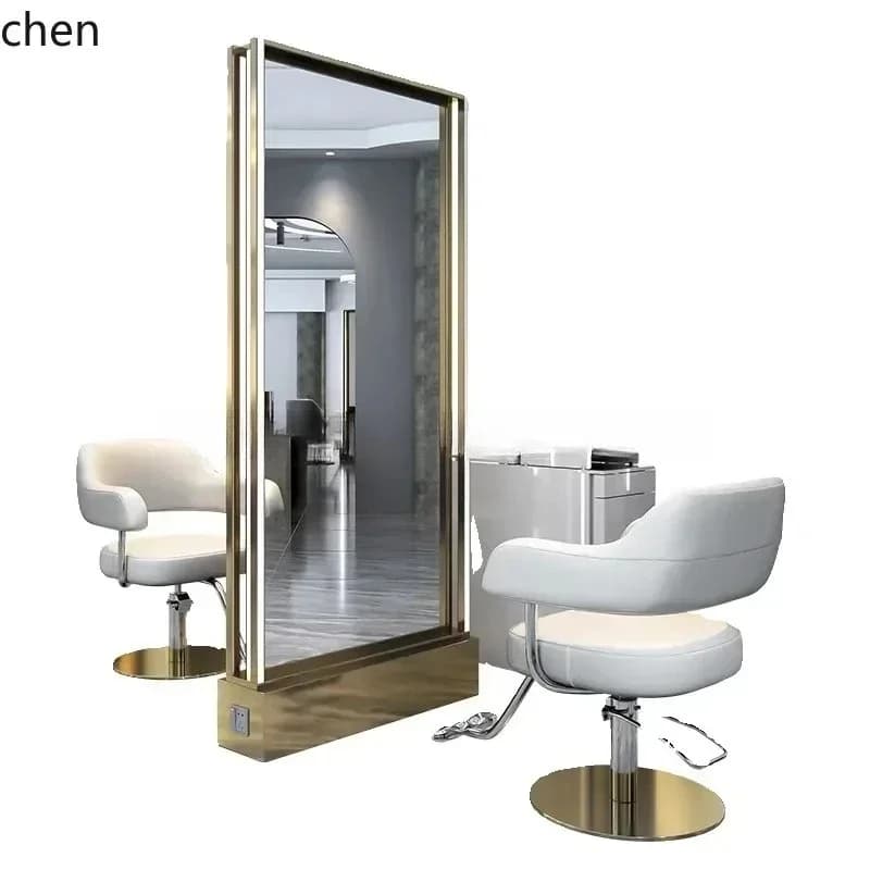 y9.4- barber shop hair cutting mirror table hair shop base mirror single and double-sided floor mirror hair cutting salon