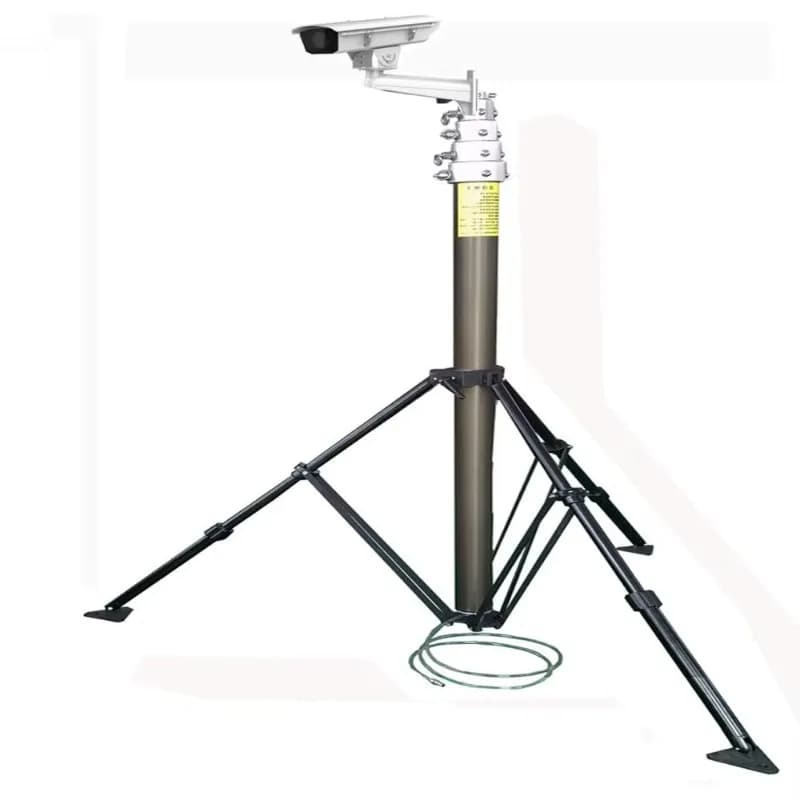 4M Aluminum Pneumatic Telescoping Mast Tripod for CCTV Camera Rescue Construction