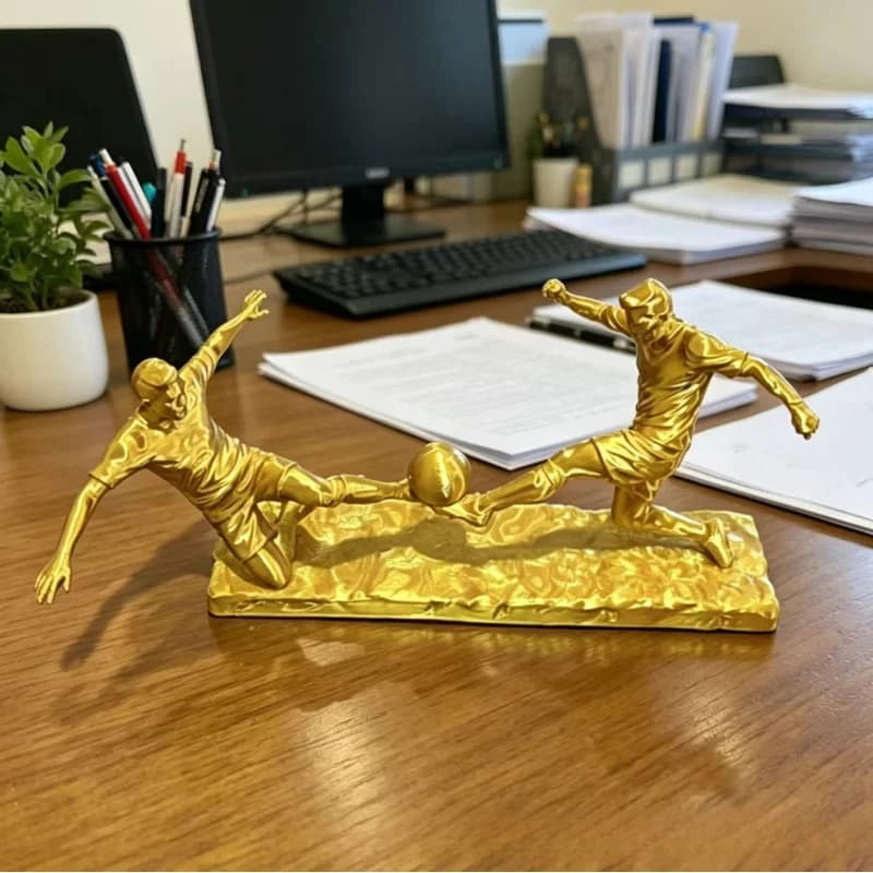 3D Printed Football Figurine, Football Trophy, Goalkeeper Handicraft, Tabletop Decoration