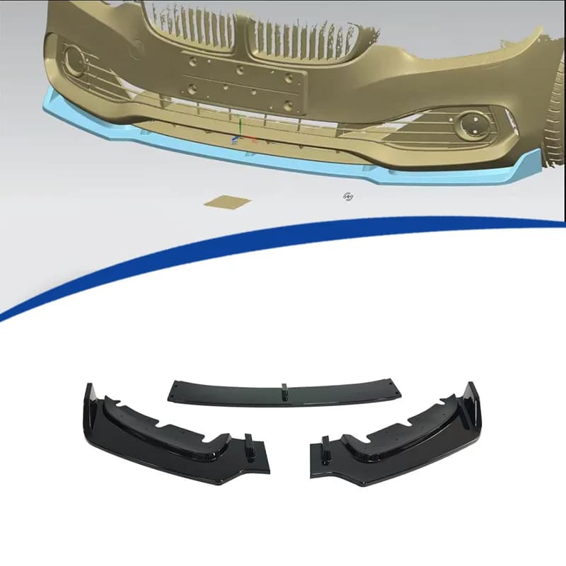 For BMW 4 Series F32 2013-2019 MP Style Front Lip Splitter 3PCS Set ABS Front Bumper Spoiler Add-on Upgrade Aggressive Carbon