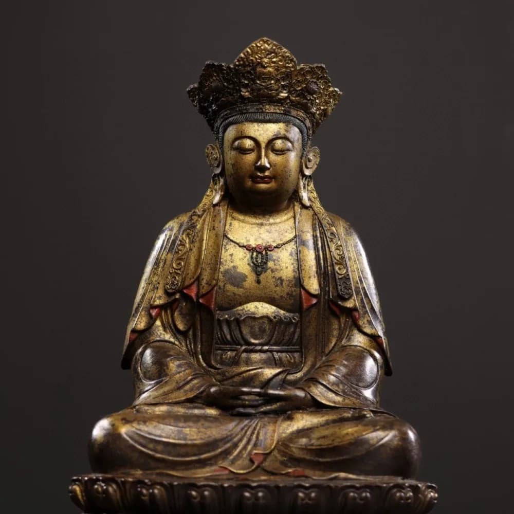 Rare Gilded Statue of Guanyin Bodhisattva: A Statue for Home Worship, A Collectible, and A Home Decor Piece