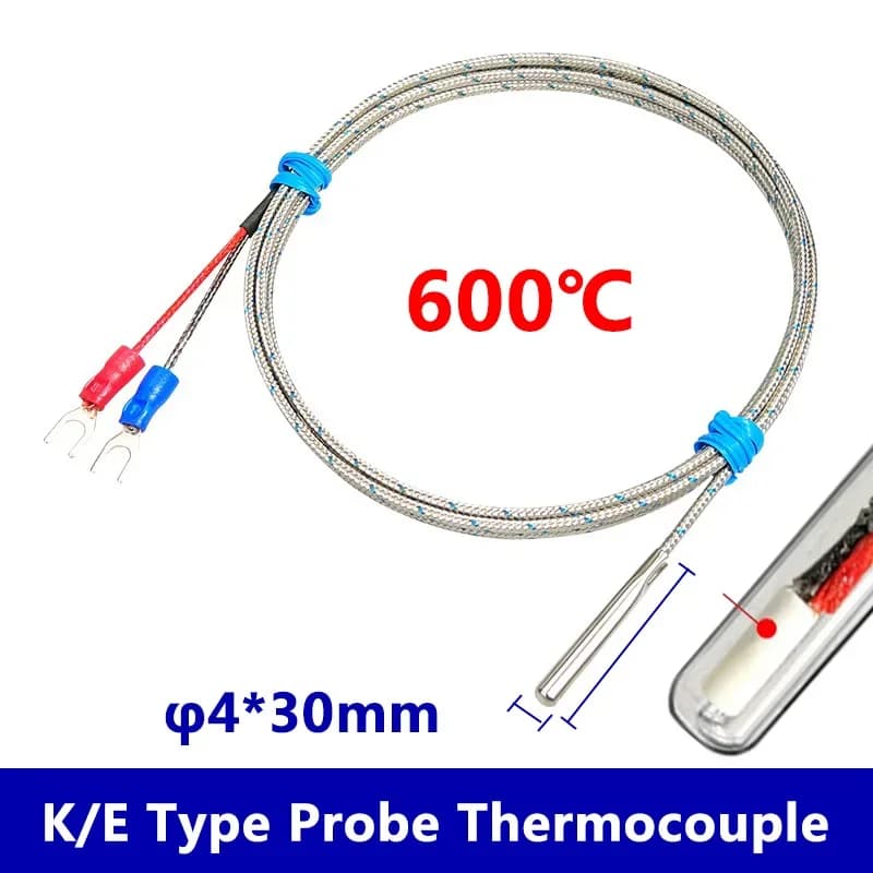 Industrial Thermocouple Probe K Type/E Type Temperature Sensor Needle Wire 0-600℃ for Precision Temperature Measurement