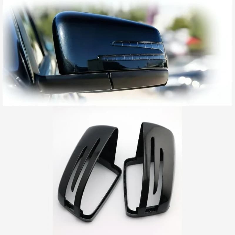 Glossy Black Side Mirror Cover For Mercedes A C E S Class W204 W176 W246 Rear View Mirror Housing Exterior Decoration Auto