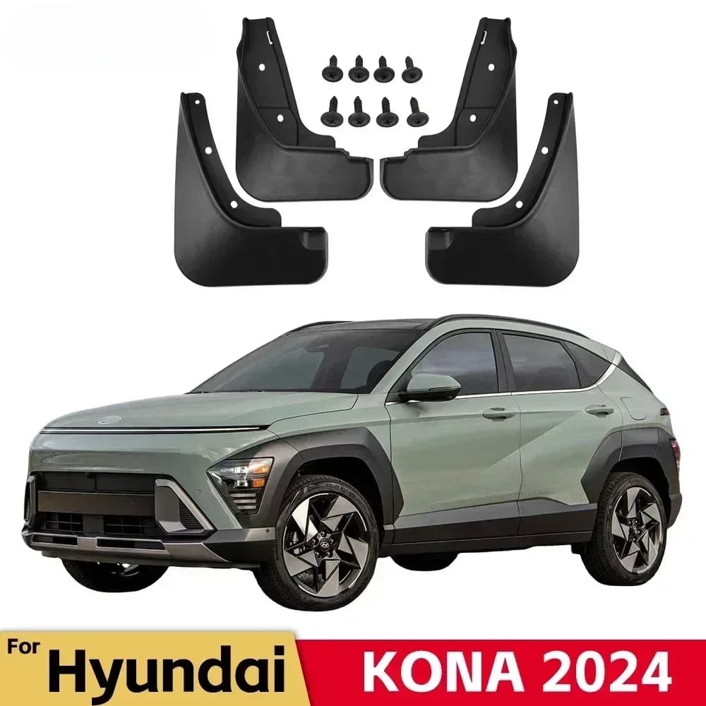 MudFlaps For Hyundai KONA 2024 2025 Hybrid Mudguards Mud Flaps Splash Guards Front Rear Wheels Fender Car Accessories 4Pcs