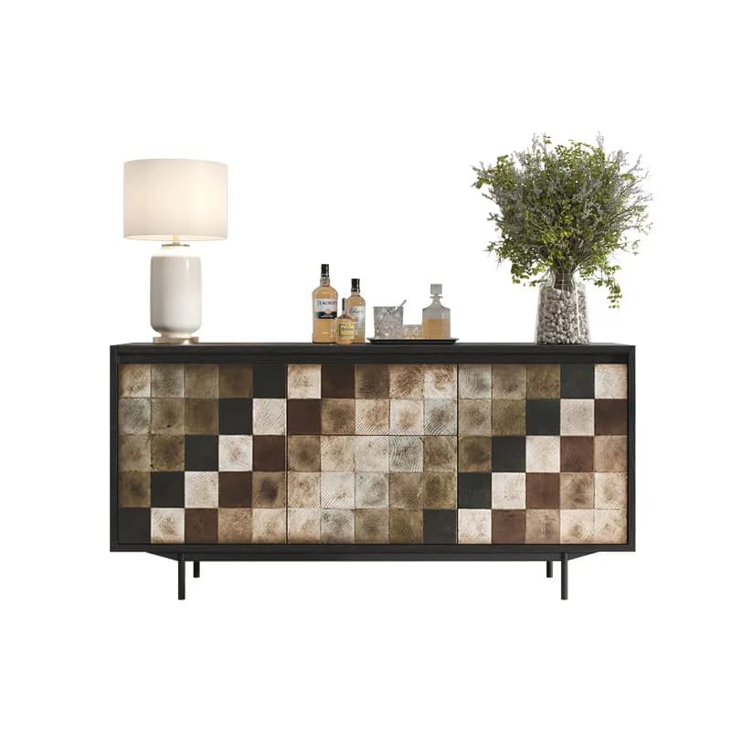 LTT Italian light luxury solid wood dining side cabinet household living room wall locker entrance cabinet