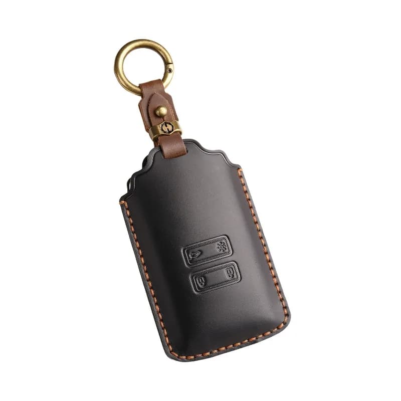 Genuine Leather Vintage Car Key Case Cover Shell Protector Fob Holder for Dongfeng Renault Kadjar Koleos Accessories Keychain