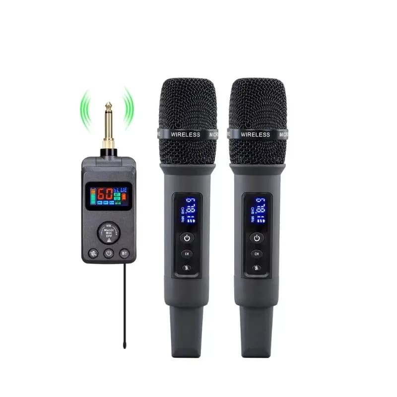 Best 3.5mm Output Wireless Handheld Microphone BT Recharging Anti-Howling Reverb Cancellation 30-60m Range Lightweight Design