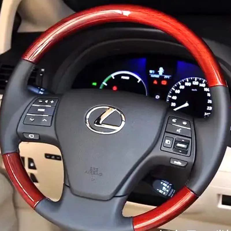 Customized Non-slip Breathable Leather for Lexus RX270 RX350 RX450 2010-2015 Car Steering Wheel Cover Black Interior