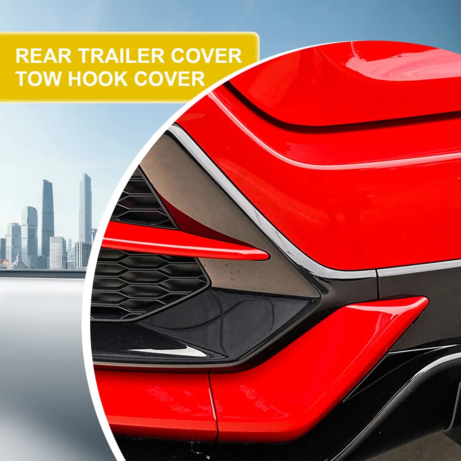 For Honda Civic Hatchback 2017- 2021 Rear Bumper Tow Hook Cover 71506TGGA00 Towing Eye Cover