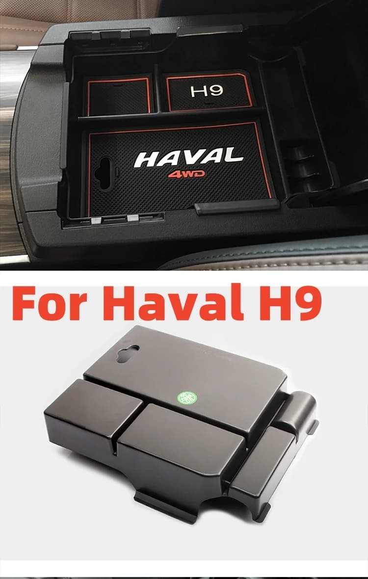 Central Armrest Storage Box For Haval H9 2015 2022 Organizer Center Console Non-slip Containers Holder Parts