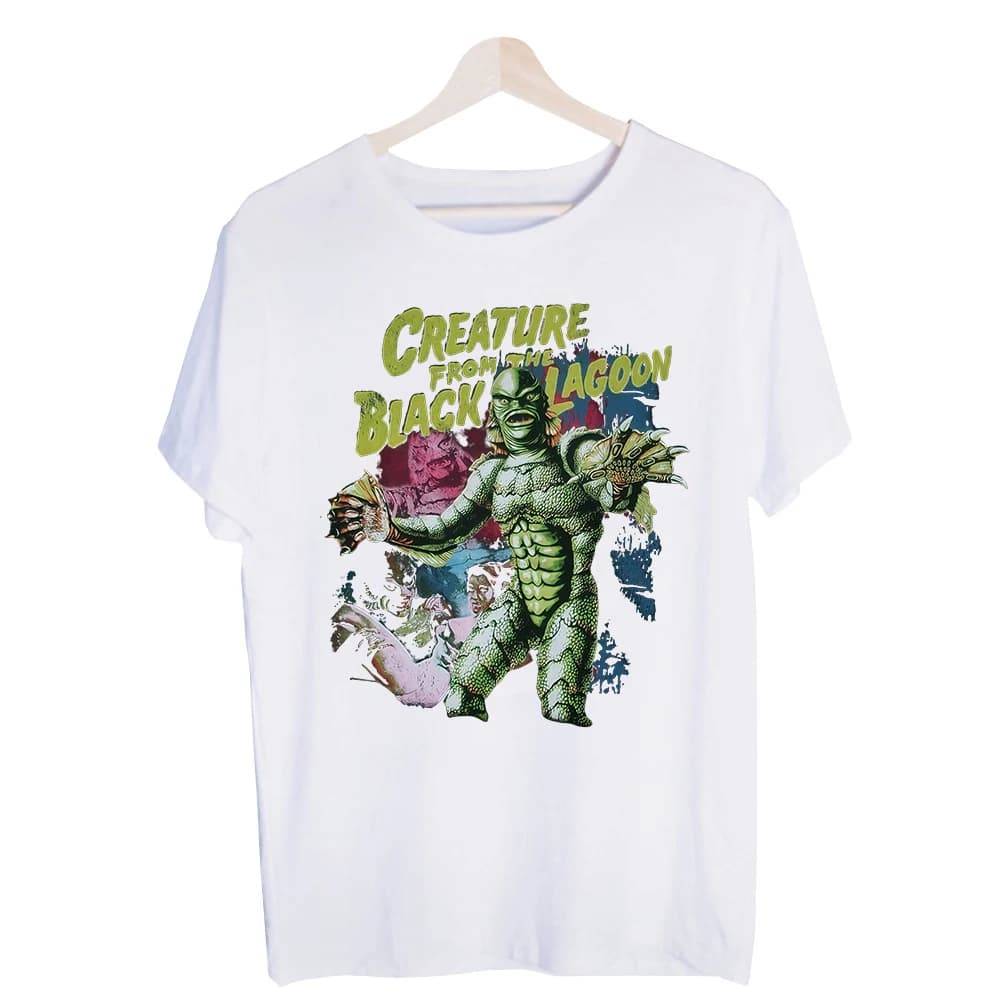 Men's Fantasy Creature Graphic Tee, Short Sleeve Crew Neck T-Shirt for Retro Style Casual Wear