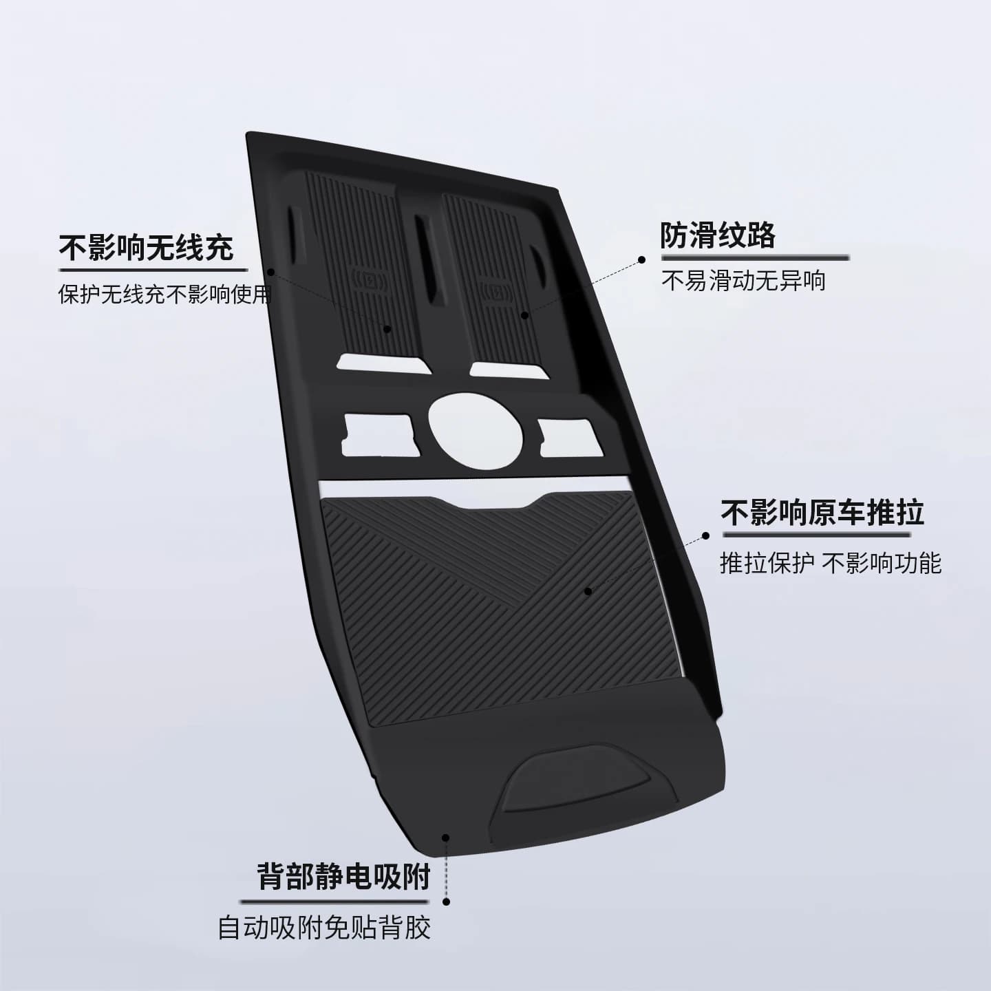For Lynk & Co 09 2025 Center Console Accessories - Non-Slip Wireless Charger Pad & Gear Shift Panel Cover