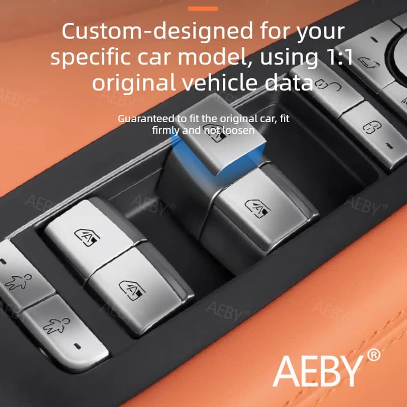 For BYD Sealion 7 2024 Window Switch Panel Cover,Metal Button Protector Sticker,Window lift panel decoration,Anti-Scratch