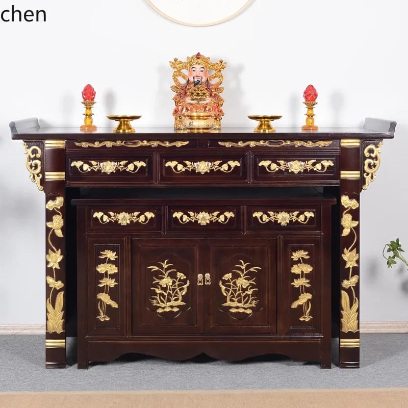 DSAsolid wood for incense case God of Wealth offering table for the throne table for incense table home decor