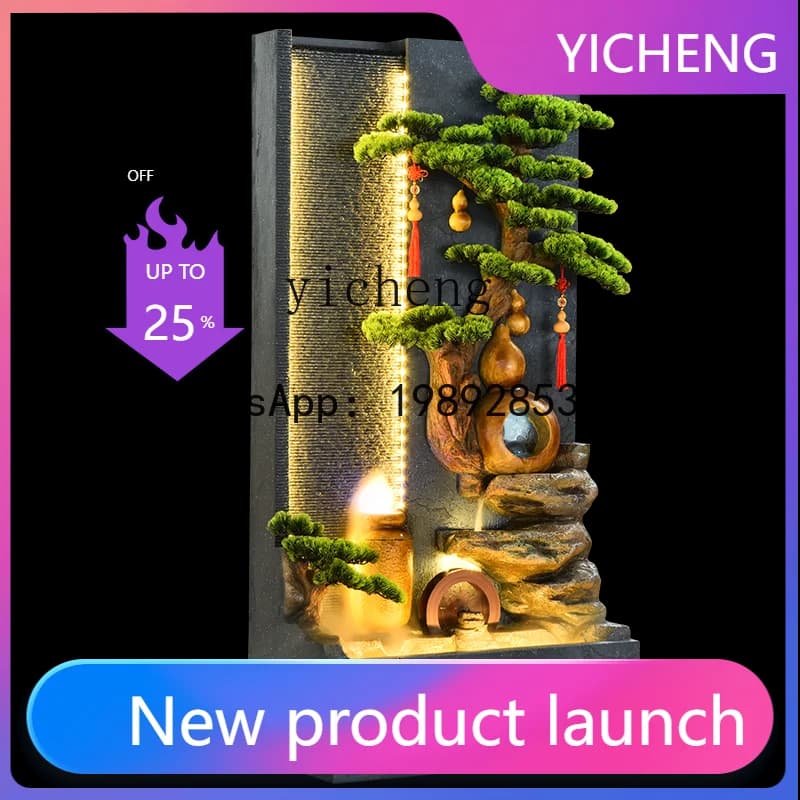 A30  courtyard villa water curtain wall flowing water ornament lucky screen rockery landscape