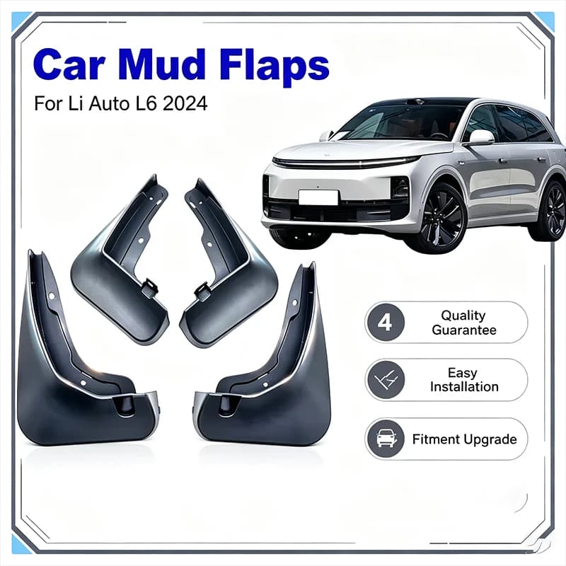 For Li Auto L6 2024 Car Front Rear Mud Flaps Splash Guards 4PCS Wheel Fender Mudguards Durable Exterior Protection Accessories