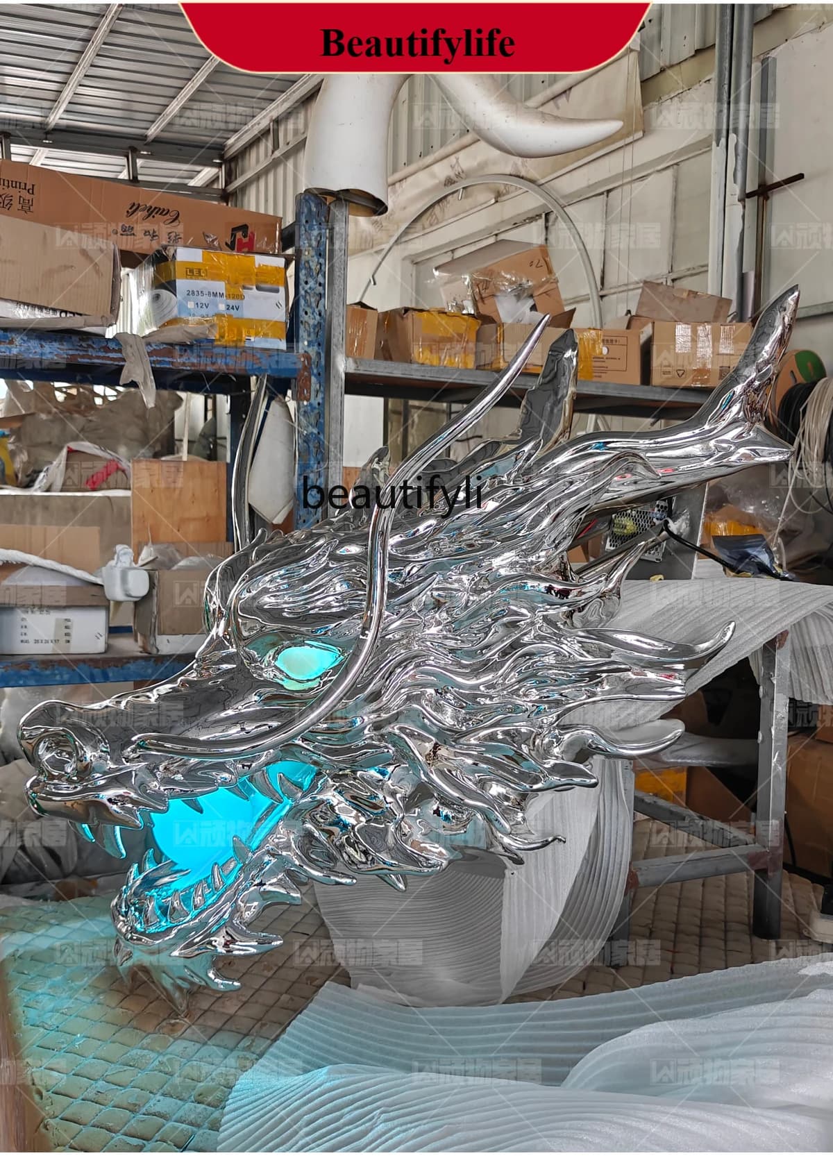 D178 Door Head Design Hanging Floating Faucet Large Ornament Trendy Sculpture Bar KTV Fiberglass Floor Ornament