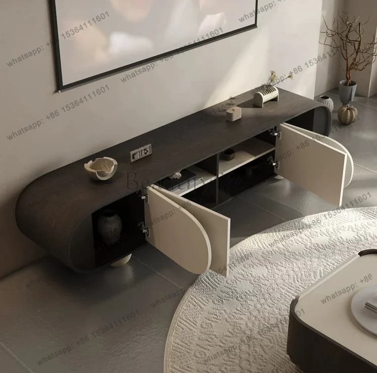 LS light luxury modern TV cabinet living room home paint TV designer artistic locker
