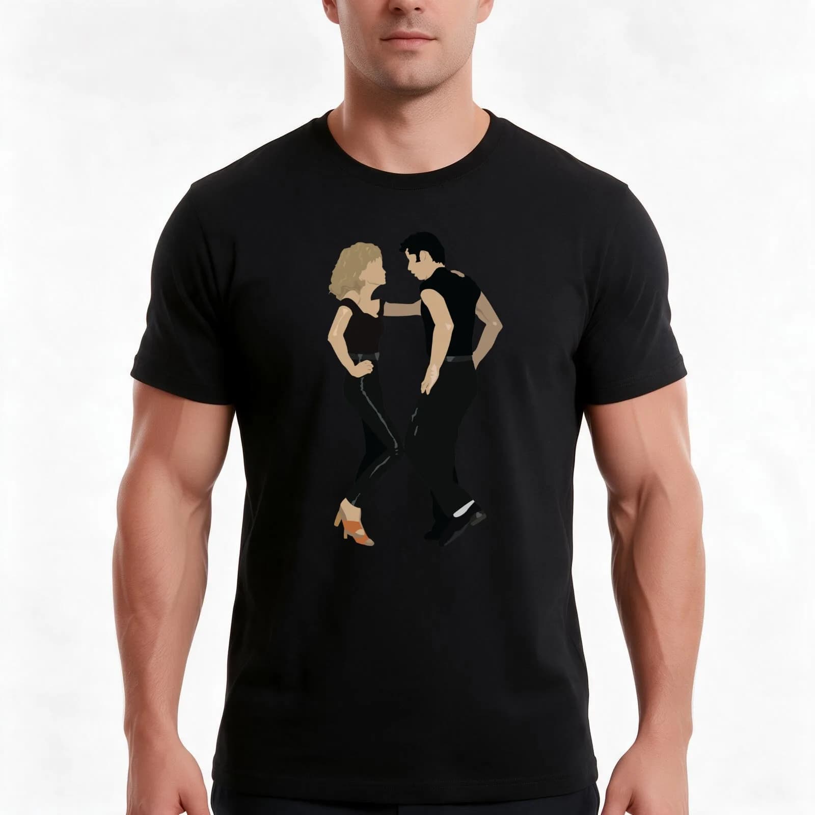 Grease - Danny and Sandy T-Shirt, Summer Casual Cotton Tee, Oversized Streetwear Tops, Vintage Graphic Print, Unisex Men Women