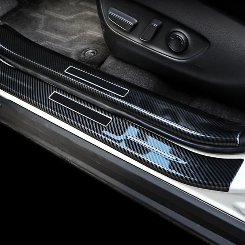 ABS Carbon Fiber Car Door Sill Scuff Plate Guard Protector Cover Trim For Toyota RAV4 RAV 4 XA50 2019 2020 2021 2022 2023