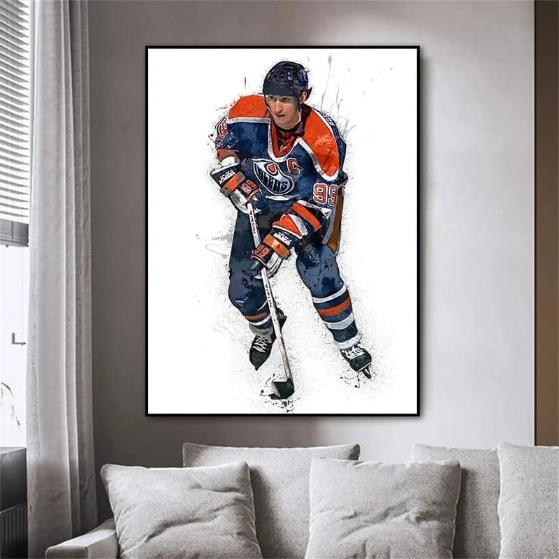 Wayne Gretzky Poster Ice Hockey Athlete Portraits Canvas Print Home Wall Art Decor For Gym Living Room Bedroom Kids Gift