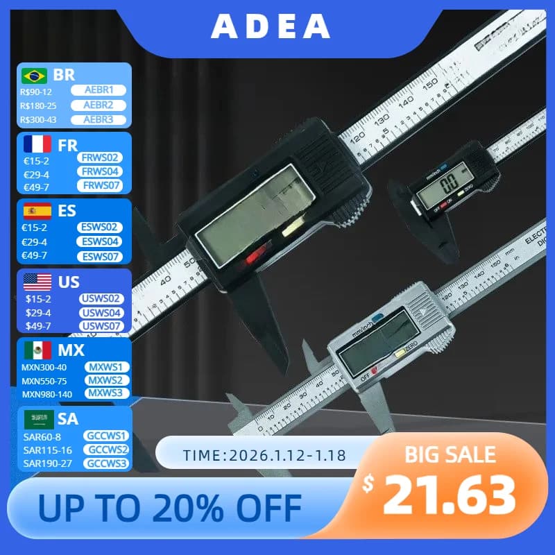 Electronic Digital Caliper 150mm Plastic Body Jewelry Craft Measurement
