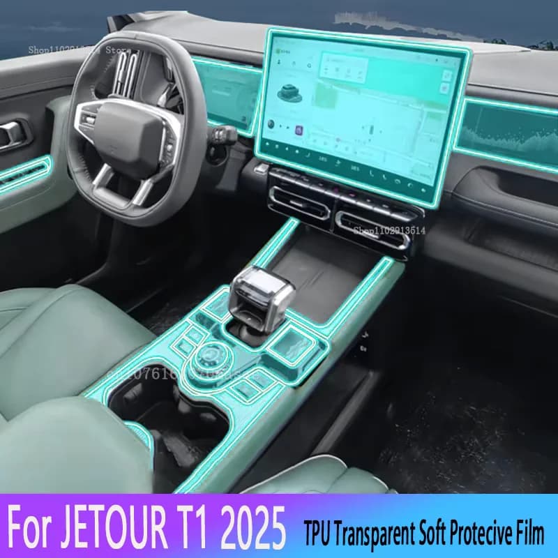 For JETOUR T1 2025 Anti scratch Car Interior Sticker Center Console instrument Transparent TPU Film Protective Car Accessories