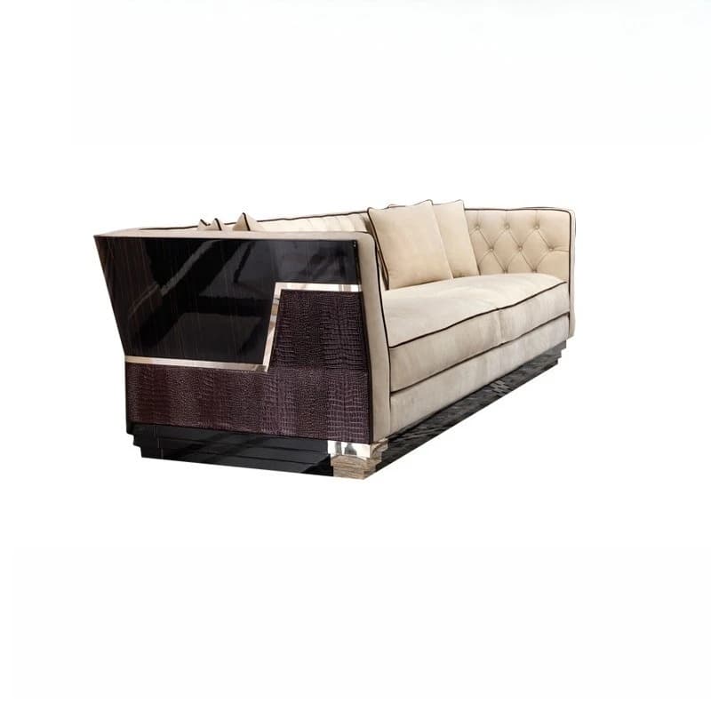 Postmodern Hong Kong-style light luxury leather sofa villa living room Italian-style first-layer cowhide solid wood paint
