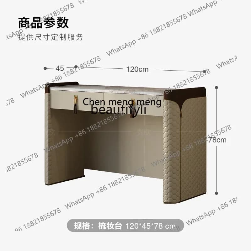 32Light luxury makeup table bedroom modern designer marble Italian high-end dressing table
