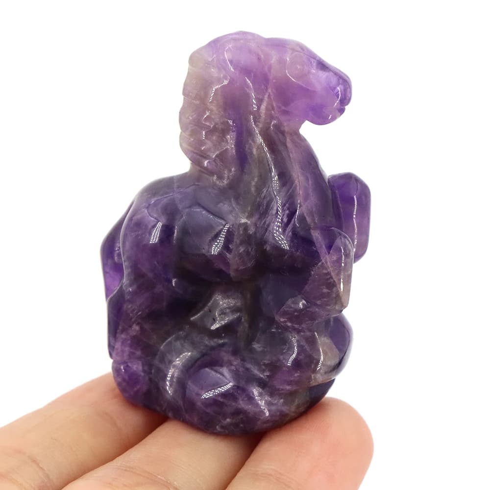 Natural Stone Carved Lucky Horse Statue Statuette Healing Crystal Simulation Animal Figurine Crafts Mini Desktop Home Decoration