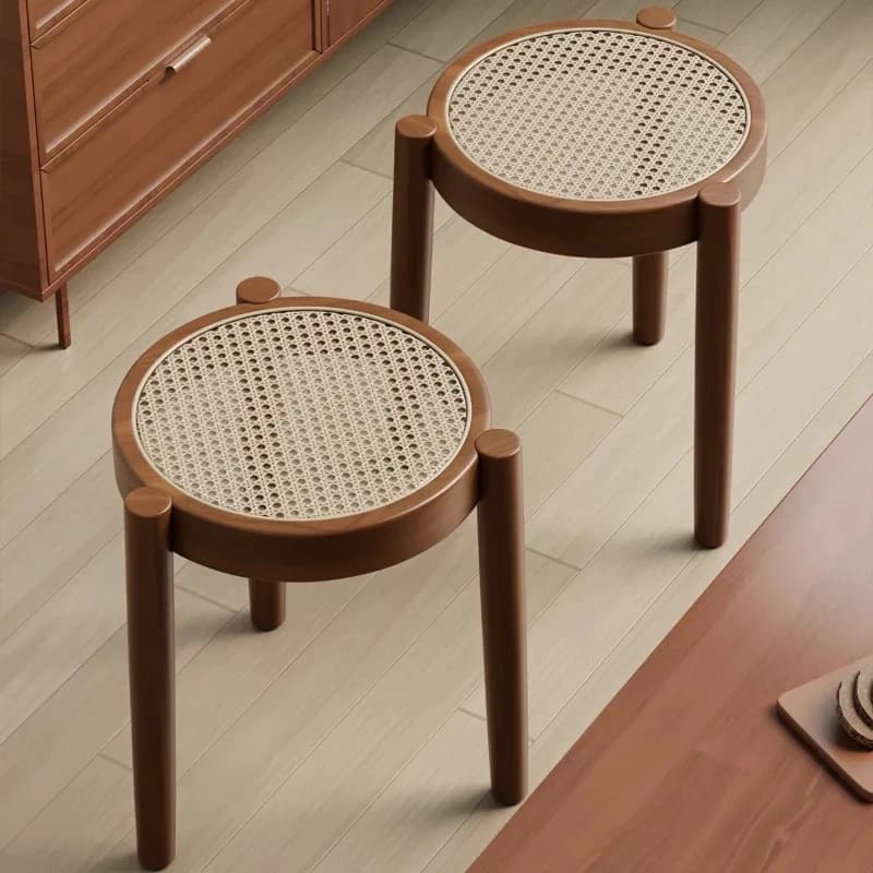 Wipeable Nordic Dining Chairs Rattan Vintage Black Restaurant Dining Chairs Design Salon Sillas Para Sala De Estar Furniture