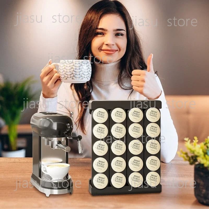 No Drill Wall Mount Magnetic Coffee Capsule Storage Holder, Luxury Simple Capsule Organizer for Kitchen